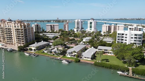 beautiful aerial of Golden Gate Point in downtown Sarasota, Florida photo