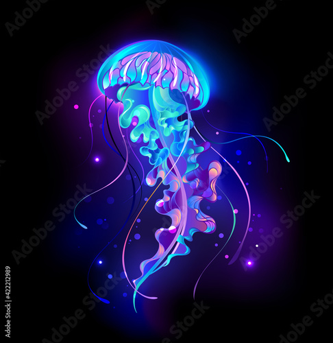 Large glowing jellyfish