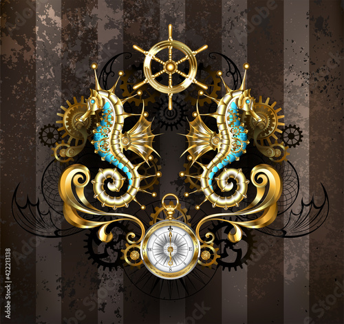 Symmetrical composition with seahorse
