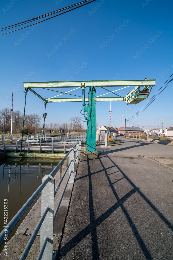Naklejka premium drawbridge along the river