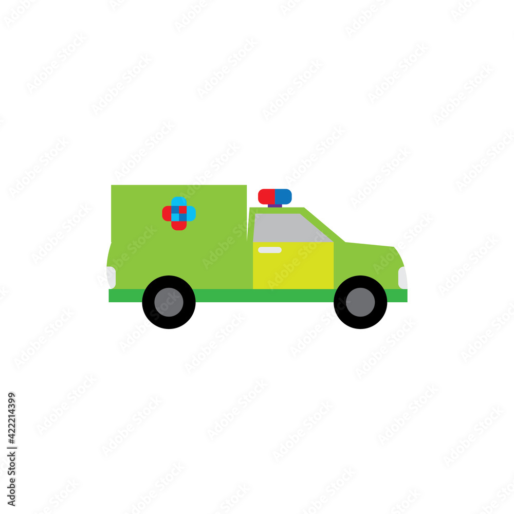 Ambulance car logo design vector