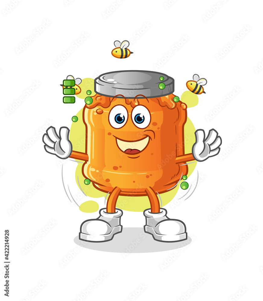 honey jam full battery character. cartoon mascot vector honey jam full battery character. cartoon mascot vector