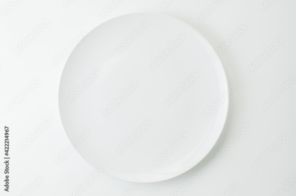 white plate flat on white background white plate flat on white background