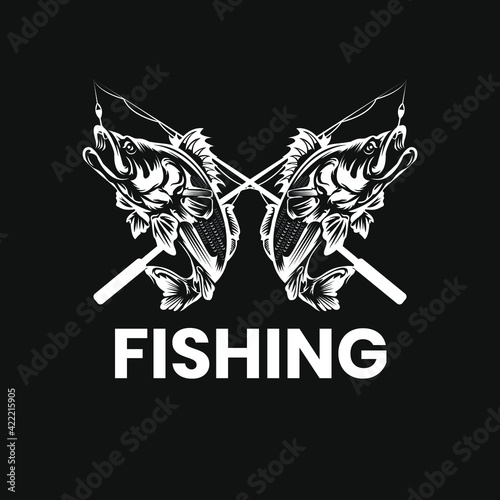 Fishing vector logo design © Nawab