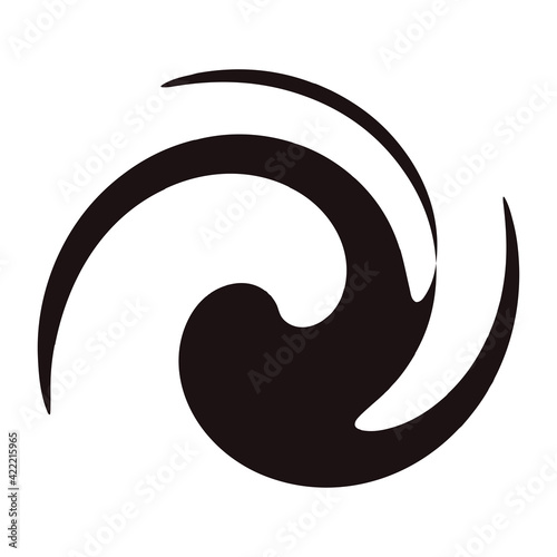 Cyclical circle, helix, volute element. Concentric shape with rotation, centrifuge, gyration effect. Twist, swirl vector illustration