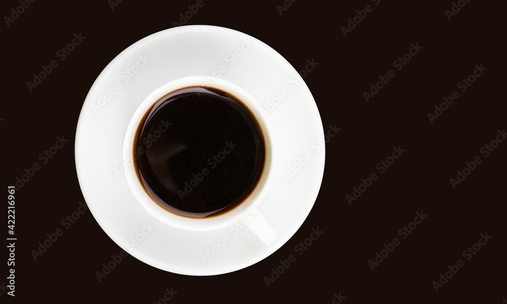 espresso coffee cup with saucer, top view, isolate espresso coffee cup with saucer, top view, isolate
