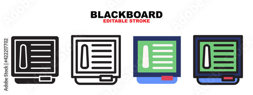 Blackboard icon set with different styles. Editable stroke and pixel perfect. Can be used for web, mobile, ui and more.