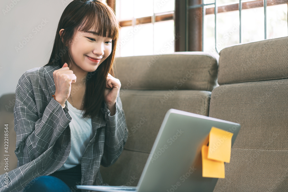 Young adult asian woman business working and study at home when virus covid-19 pandemic. Young adult asian woman business working and study at home when virus covid-19 pandemic.