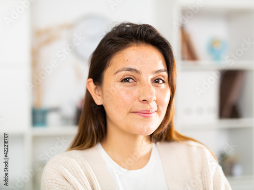 Portrait of smiling girl standing in the office