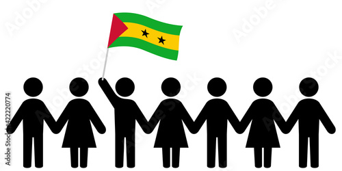People icon with sao tome and principe flag