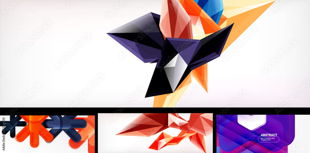 Set of vector geometric abstract backgrounds Set of vector geometric abstract backgrounds
