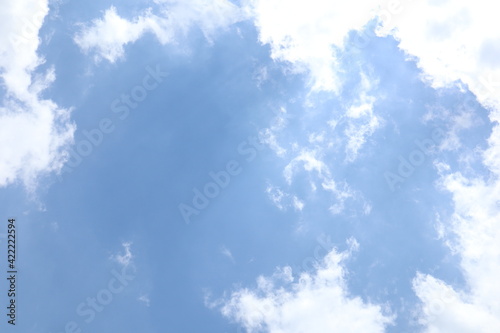 clear blue sky with white clouds