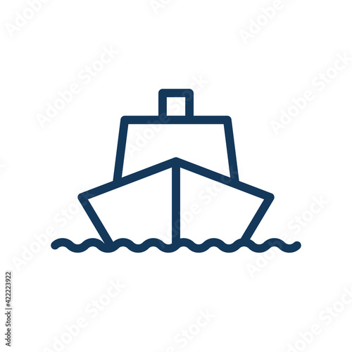 Yacht icon. Front view. Public transportation icon.  