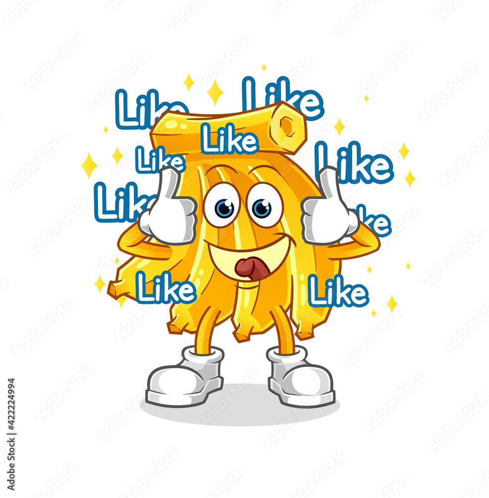 bunch bananas give lots of likes. cartoon vector bunch bananas give lots of likes. cartoon vector