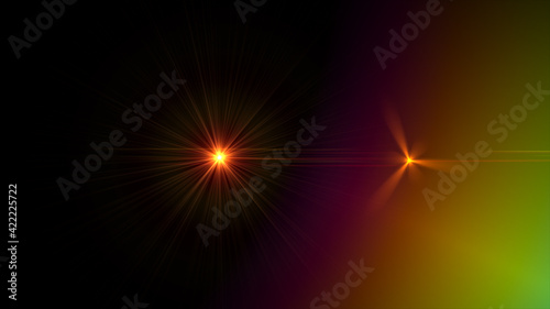 ens flare,Abstract Natural Sun flare on the black background, flare light transition, effects sunlight