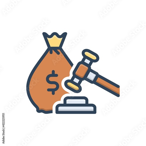 color illustration icon for penalty