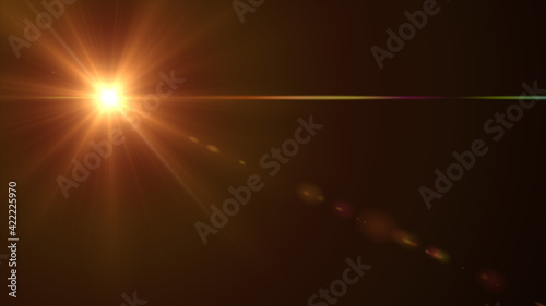 ens flare,Abstract Natural Sun flare on the black background, flare light transition, effects sunlight photo