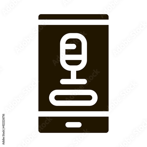 Phone Recording Icon Vector Glyph Illustration
