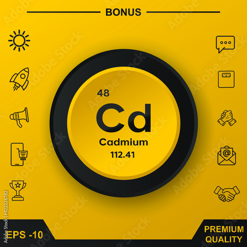 Cadmium symbol with yellow button