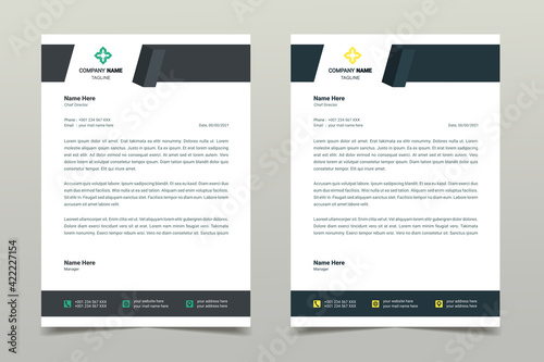 Letterhead design template. Modern, creative, clean, business style letterhead design templates for company project. Illustration vector 