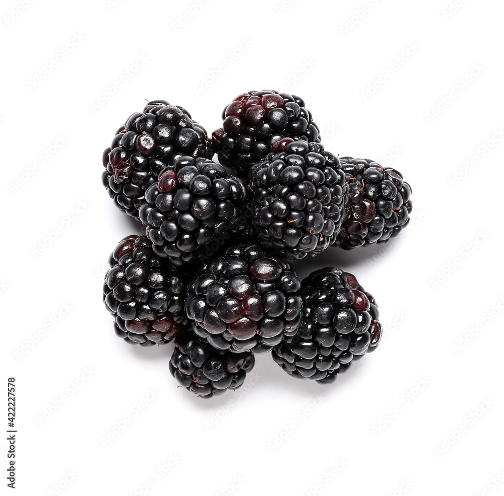 Fresh ripe blackberry on white background Fresh ripe blackberry on white background