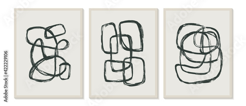 Contemporary templates with abstract shapes modern mid century boho style.