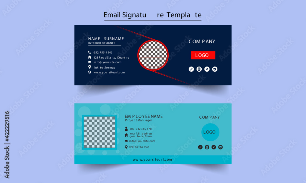 Fototapeta premium Business Email Signature Corporate vector sign template modern layout email signature Template