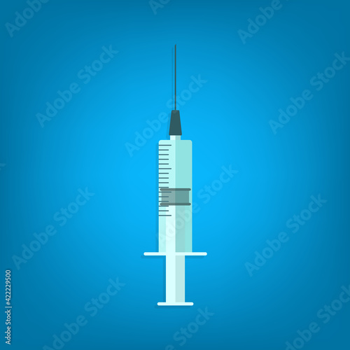 Vaccine., syringe vector illustration, flat cartoon medical vaccine needle icon, vector	