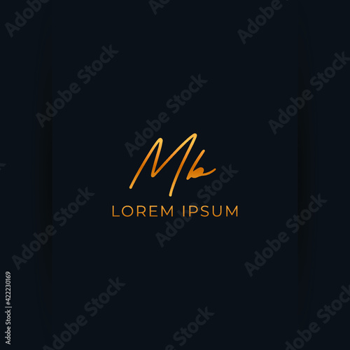 Outstanding professional elegant trendy awesome artistic black and white color MB initial based Alphabet icon logo.