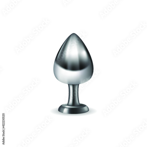 Anal plug realistic icon on white background, vector illustration