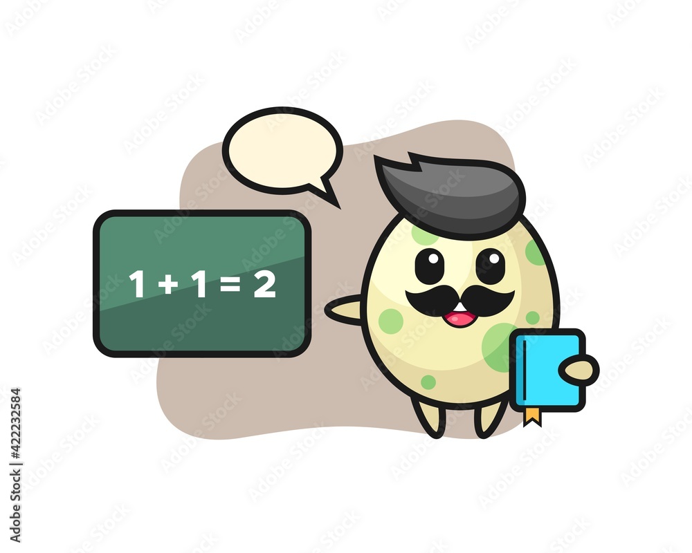 Illustration of spotted egg character as a teacher Illustration of spotted egg character as a teacher