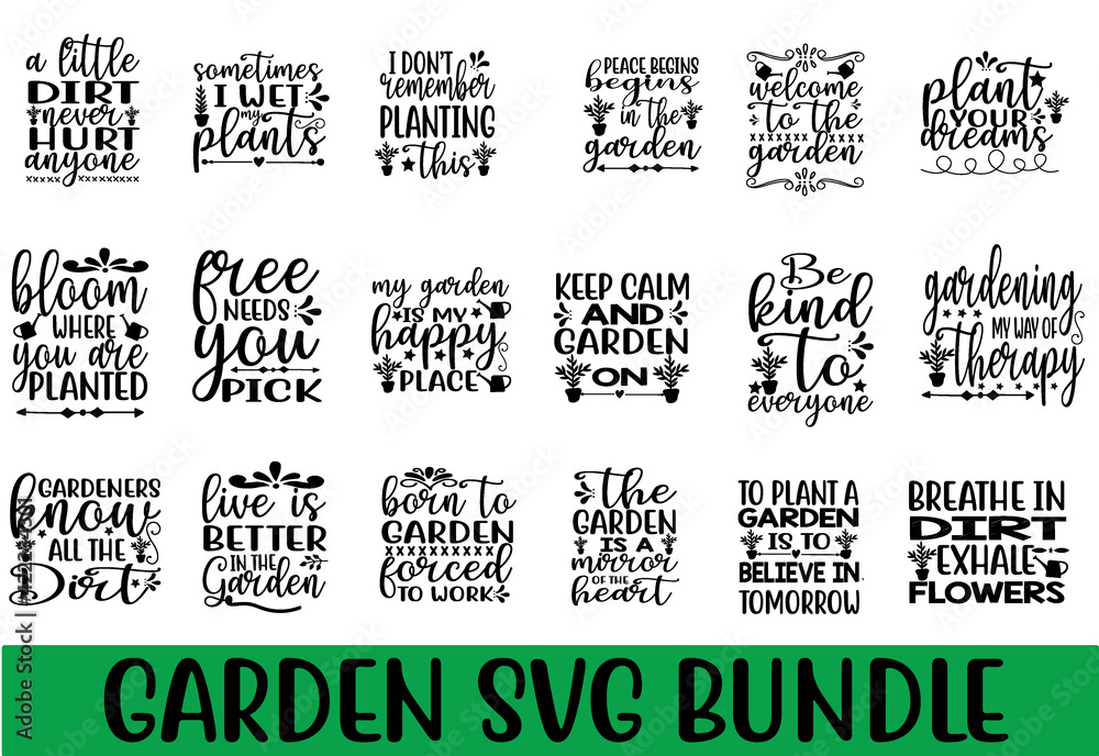 garden design SVG Bundle Cut Files for Cutting Machines like Cricut and Silhouette	