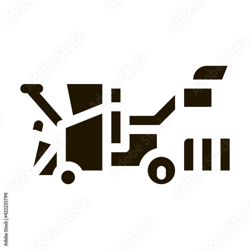 Harvester Machine Icon Vector Glyph Illustration