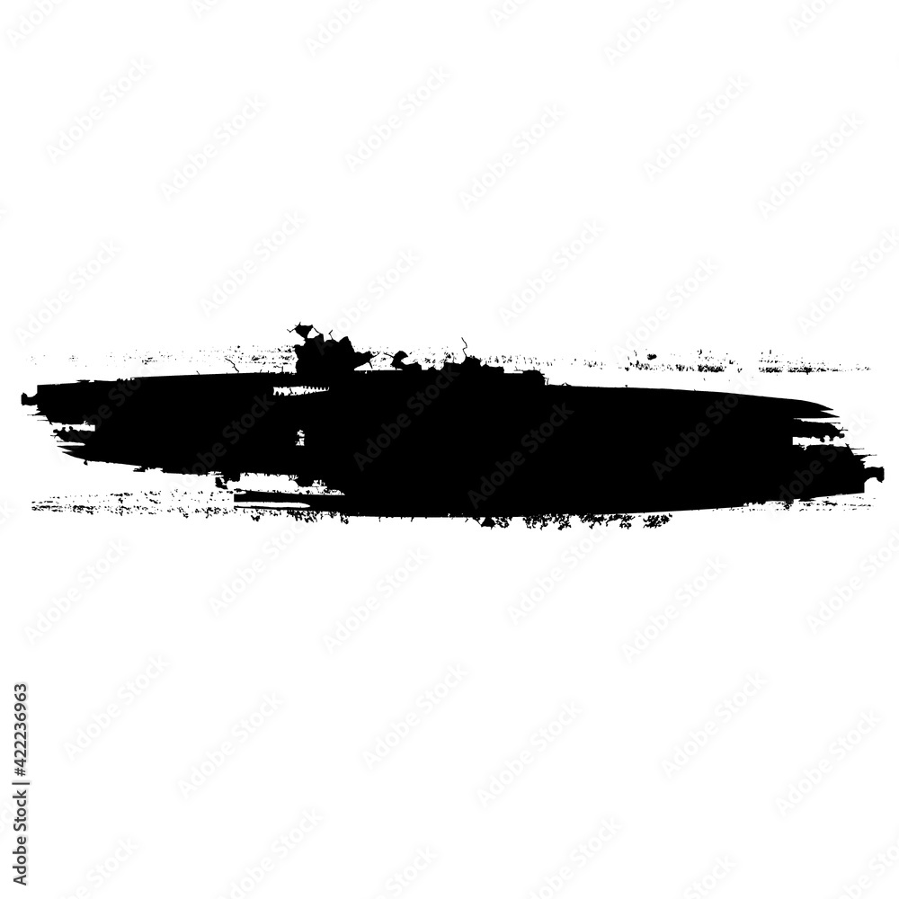 Grunge Paint Roller . Vector brush Stroke . Distressed banner . Black stripes isolated. paintbrush collection . Modern Textured shape . Dry border in Black . Bulge lines