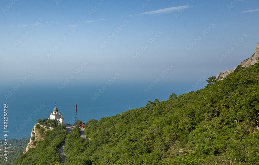 Church of the Resurrection of Christ on the edge of a cliff in the village of Foros in Crimea.