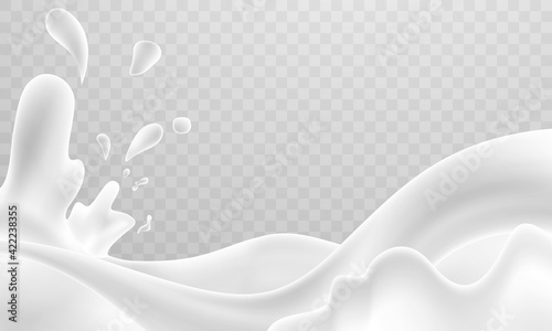 Milk splash background yogurt wave border.