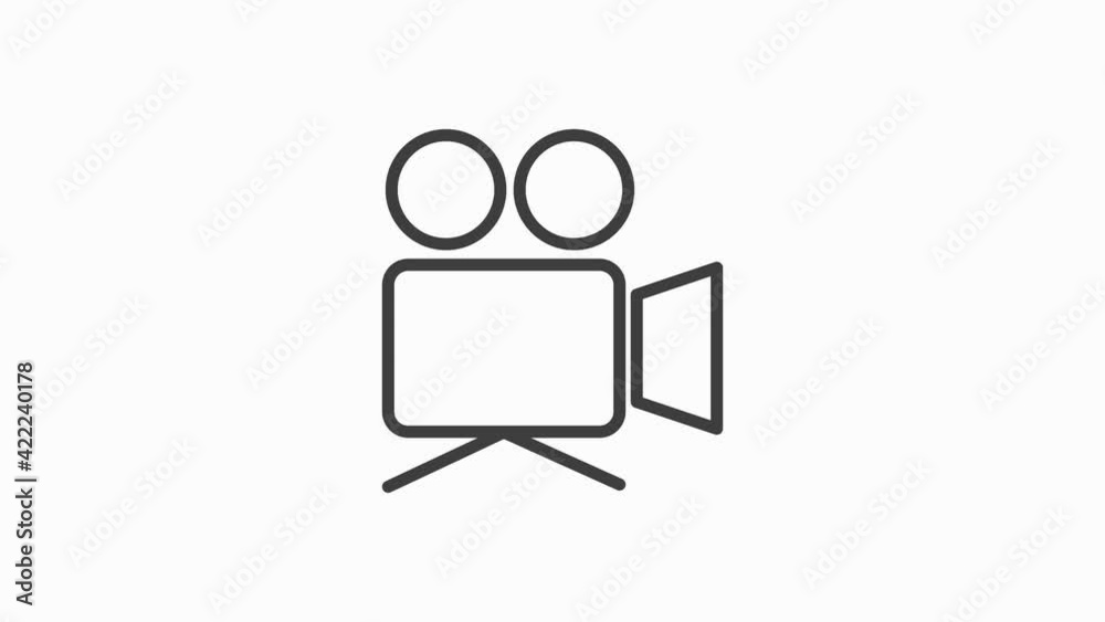 ELECTRONICS a camera icon with flat abstract design isolated on white background. Motion graphic. ELECTRONICS a camera icon with flat abstract design isolated on white background. Motion graphic.