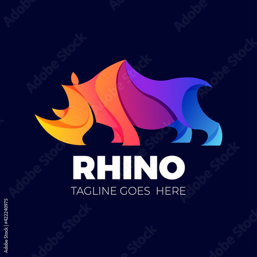 elegant colorfull rhino logo gradient