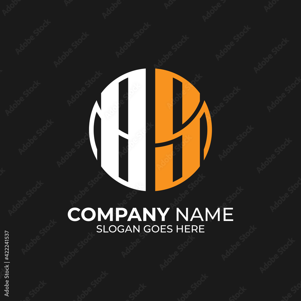 Fototapeta premium Initial letter BS logo design vector, letter B and S with monogram circle template