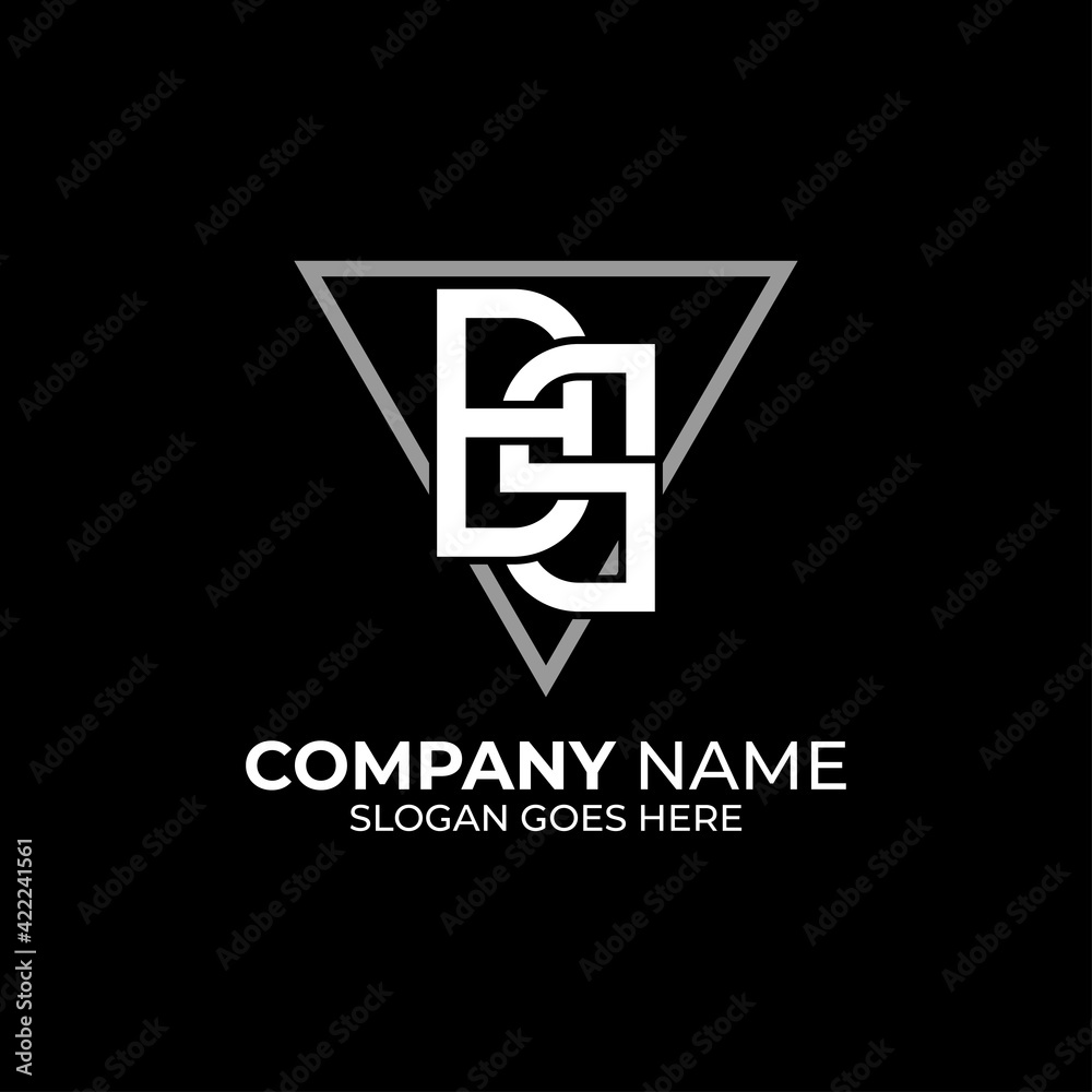 Obraz premium BS initial letter logo vector with triangle shape, B and S logo inspirations