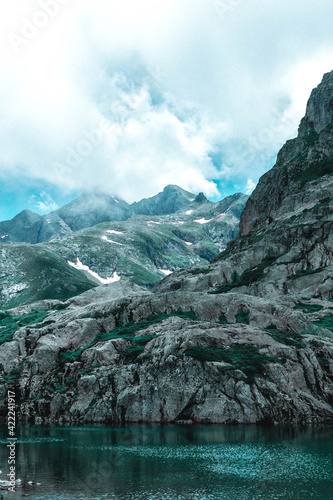 lake and mountains