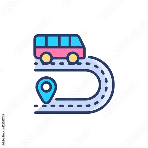 Road Navigation icon in vector. Logotype