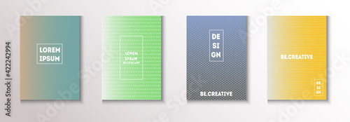 Folded Minimal Cover Vector Set. Glam Magazine Page. Modern Flyer