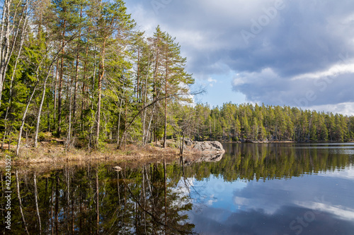 View of The Repovesi National Park  lake and forest  Kouvola  Finland