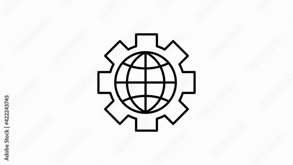 Globe related outline icon on white background. Thin line motion icons for website design and development, app development. Motion graphic. Globe related outline icon on white background. Thin line motion icons for website design and development, app development. Motion graphic.