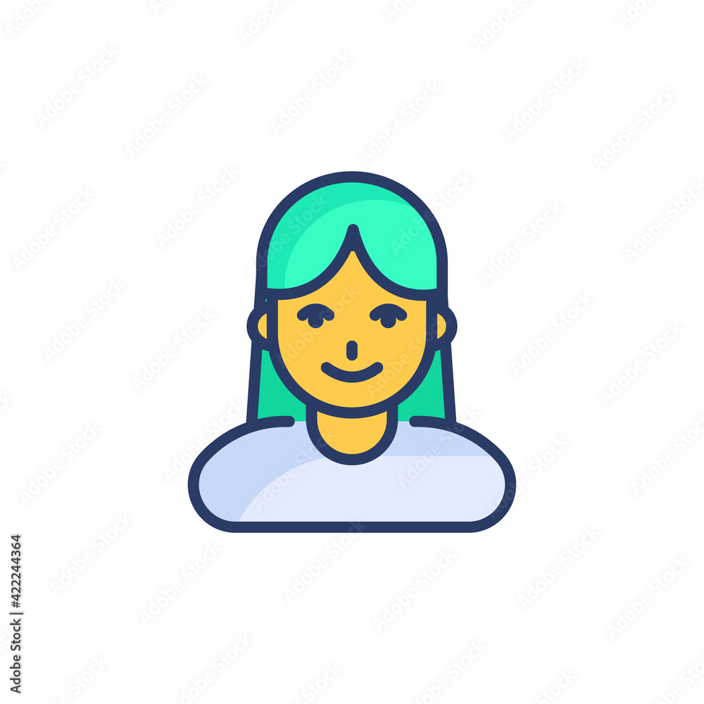 Girl icon in vector. Logotype