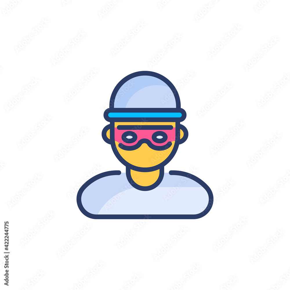 Robber icon in vector. Logotype