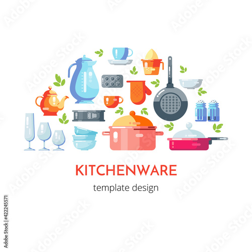 Kitchen utensils set of elements for home cooking.
