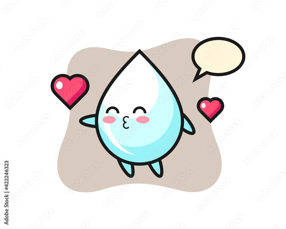 milk drop character cartoon with kissing gesture milk drop character cartoon with kissing gesture