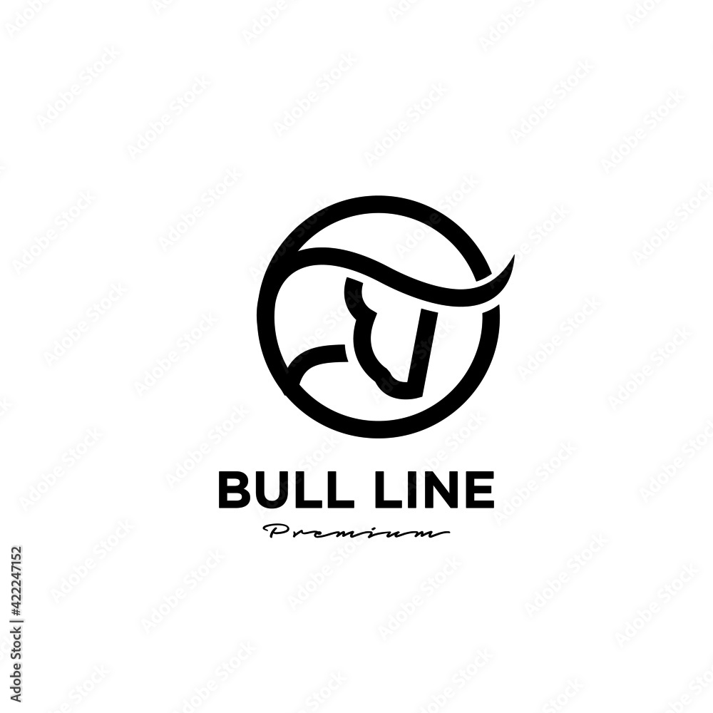 Fototapeta premium Bull line abstract logo icon design
